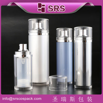 شراء SRS 30ml 50ml 100ml شكل بيضاوي التعبئة التجميلية للتعبئة التجميلية للمؤسسة مضخة زجاجة خالية من الهواء online manufacture