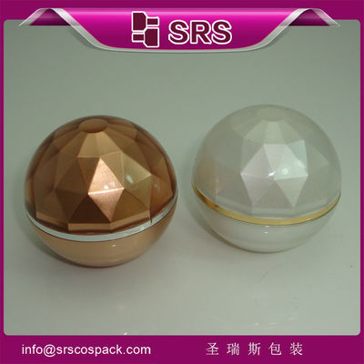 شراء SRS كرة فاخرة شكل الماس سطح فارغ أكريليك 15g 30g 50g كريم الوجه الجرة التجميلية online manufacture