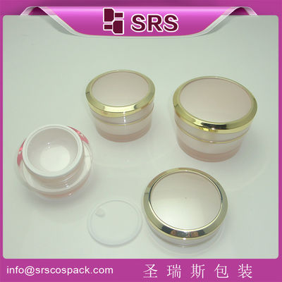 شراء SRS بيع بالجملة البلاستيكية المستديرة colorfu 15ml 30ml 50ml حاوية الأكريليك الجمال مع غطاء المسمار online manufacture