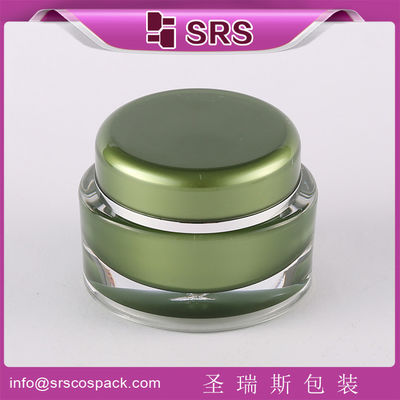 شراء SRS 2015 الصين الفاخرة 15ml 30ml 50ml شكل بيضوي أوكريليك الزجاجات التجميلية للكريم الوجه online manufacture
