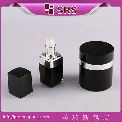 شراء SRS الصين المورد الفارغ مربع زجاجة مستحضر أكريليك وجرة الكريم دائرة 50g بدون هواء مجموعة online manufacture