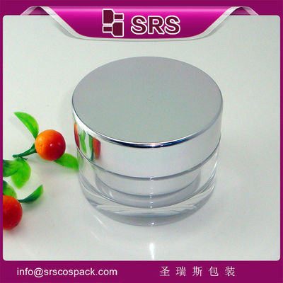 شراء وعاء تجميل أكريلي مع غطاء من الألومنيوم ، J022 وعاء كريم بلاستيكي online manufacture