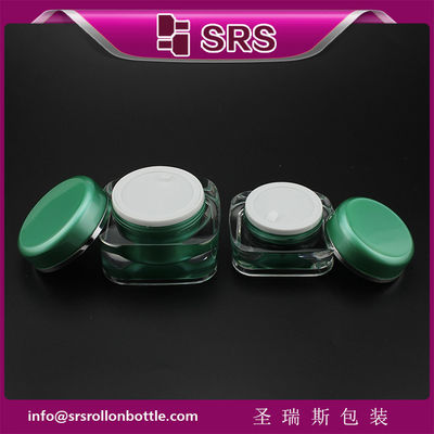 شراء وعاء العناية بالبشرة باللون الأخضر،وعاء تجميل مربع عالي الجودة فارغ online manufacture