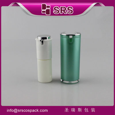 شراء A021 15ml 30ml 50ml طلاء زجاجة مضخة خالية من الهواء باللون الأخضر،صناعة زجاجة كريم online manufacture