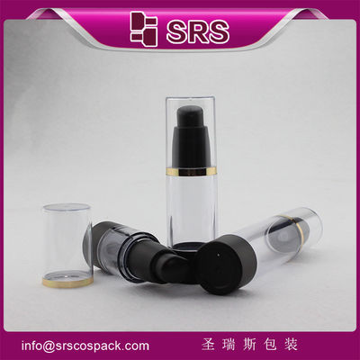 شراء 15 مل 30 مل 50 مل زجاجة مستحضرات التجميل المورد 30 مل مضخة بلا هواء سوداء online manufacture