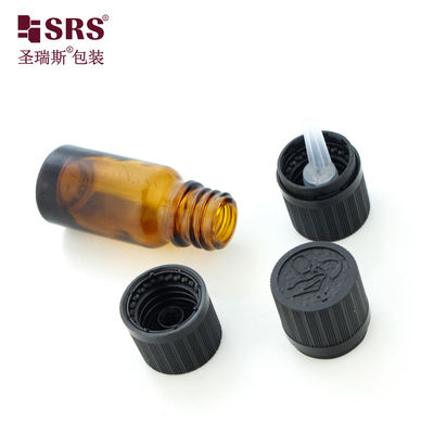 شراء زجاجات زجاجية مستحضرات التجميل فارغة مع CRC مقاومة للأطفال غطاء أمبر 10 مل زجاجة زيت أساسي online manufacture