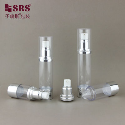 شراء 15 مل 30 مل 40 مل 50 مل مستديرة شفافة كريم تجميل كأس زجاجة بدون هواء online manufacture