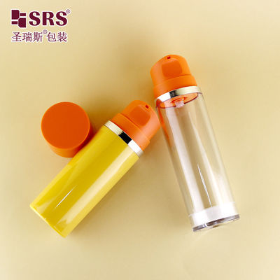 شراء A0215 Snap On Style بلاستيكية مستديرة زجاجة مصل الوجه AS زجاجة فراغ فارغة غيل العناية بالبشرة تعبئة بدون هواء online manufacture