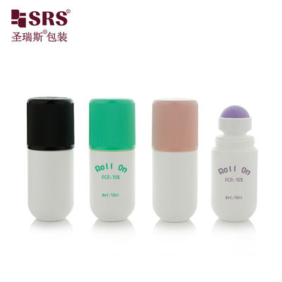 شراء RPPA1-50ML Round Bottom PP Solid Color With Colorful Cap Customized No Leakage Pain Relief Gel Roll On Massage Bottle online manufacture