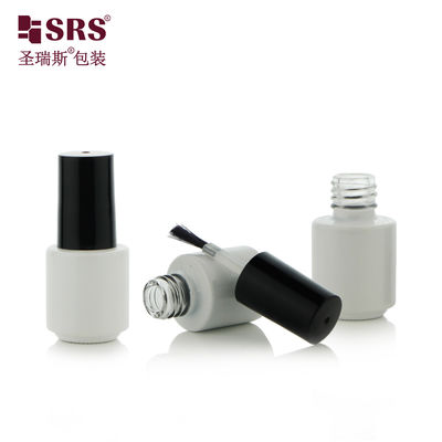 شراء DH-1B 4.5ML Round Bottom Glass Nail Polish Bottle With Brush Painted White Color Logo Printing online manufacture
