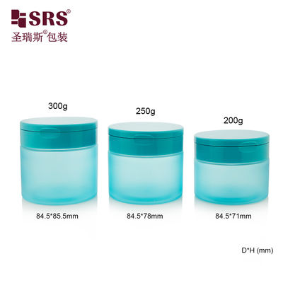 شراء PET007 200g 250g 300g Plastic PET Cream Jar With Flip Cap For Body Scrub Toner Pads Wirh Spoon online manufacture