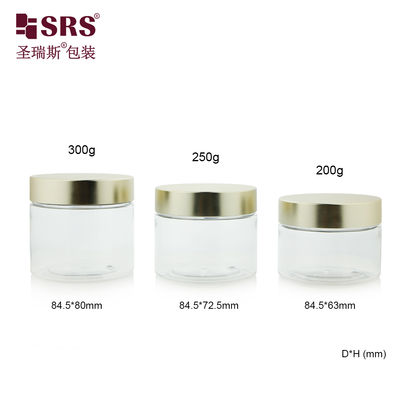 شراء PET008 200g 250g 300g Plastic Inject-Blow PET Jar With Screw Cap For Body Scrub Hair Masks Cream online manufacture