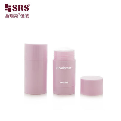 شراء D042 50ML حاوية عصا مزيل العرق البلاستيكية ذات الشكل الدائري واللون الوردي المخصص، تعبئة سفلية online manufacture
