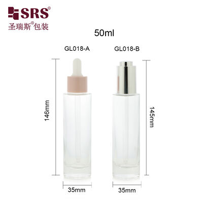 شراء GL018 50ml أسطوانة شكل مستدير جدار ضخم زجاجية زجاجة قطرة لملحوم العناية بالبشرة online manufacture