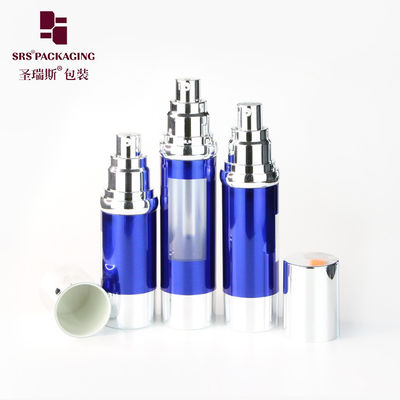 شراء 15 مل 30 مل 50 مل طابع الأزرق البلاستيكي لوشن جوهر الوجه الزجاجات الجديدة بدون هواء online manufacture