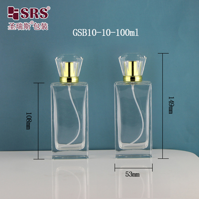 زجاجات شكل مربع مع غطاء تصميم فريد عطر الضباب رذاذ زجاج زجاجة 100ml