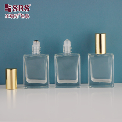 شكل مربع جدار سميك زيت أساسي فاخر زجاجي لفة على عينة زجاجة 15ml