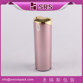 SRS 2015 العينات المجانية بيع بالجملة البلاستيكية التجميلية الوردية المستديرة الفارغة زجاجة المستحضر الأكريليك
