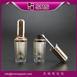 SRS الجملة الفاخرة فارغة مربع 8ml زجاجة بلاستيكية طلاء الأظافر مع غطاء الفرشاة الذهبية