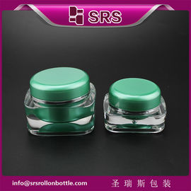 J051 وعاء العناية بالبشرة ذو الشكل المربع،SRS PACKING وعاء أخضر 50 غرام