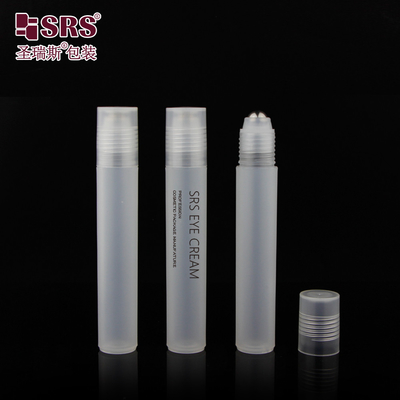 كرة تدليك مستديرة واضحة متطاطية لامعة PP PCR البلاستيكية الرولية الفولاذية الرول على الزجاجة 15ml