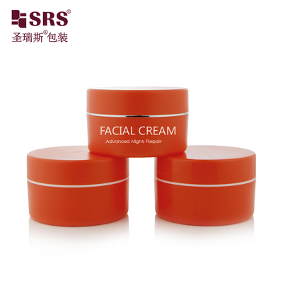 SRSJK 100g 150g بلاستيكي فارغ PP كريم جرة حاوية جدار مزدوج مضيئة متطاطية في القالب لون مخصص متاح