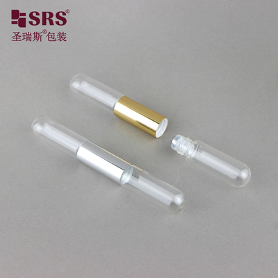 SGB2-5ml+5ml شفاف لطيف فارغ عطر الزيت الأساسي الدوار فولاذ كرة الزجاجة المطبق