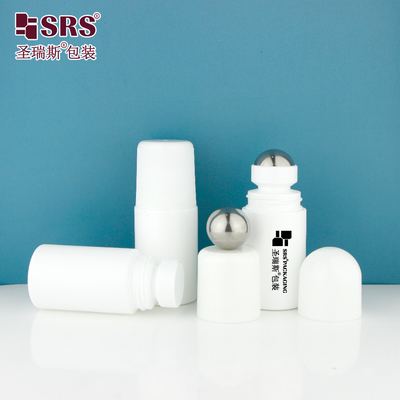 RPPC-60ML حلقية بيضاء حقن تنفخ البلاستيك PP PCR إعادة تدوير صديقة للبيئة رول على زجاجة هلام مزيل للشم
