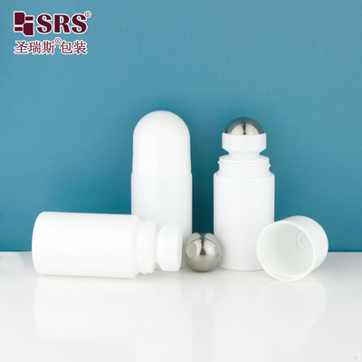 RPPC-60ML قبعة القبة هلام التخفيف من الألم لطيفة بلاستيكية صديقة للبيئة شهادة PCR عجلة الفولاذ كرة تدليك زجاجة