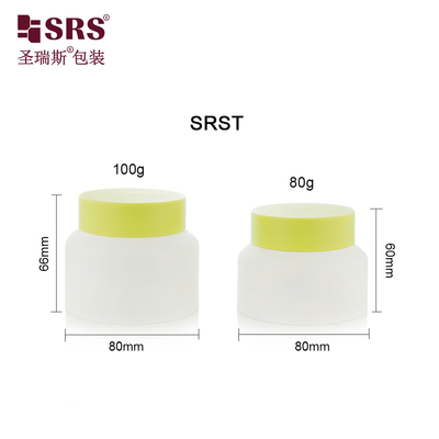 SRST-80g 100g PP PCR مستديرة تصميم جديد الجسم مسح الكريم جرة حاوية مواد التعبئة والتغليف الصديقة للبيئة