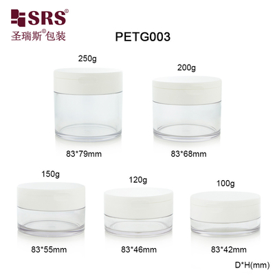 PETG003 100g 120g 150g 200g 250g حاوية بلاستيكية شفافة PETG