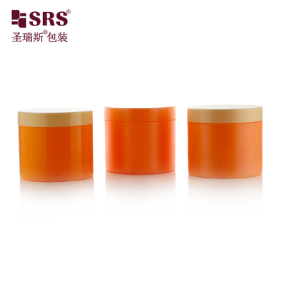 SRSQ 400g طلاء لون مخصص بلاستيك PP كريم الجسم غسول جرة PCR المواد المعاد تدويرها مات الانتهاء من الطباعة الشعار متاح
