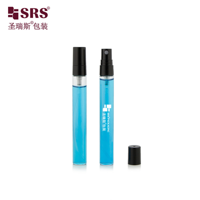 BLPP-10ML 14mm DIA الضباب الدقيق حجم جيب زجاجة زجاجية أنبوب شفافة مع مضخة رش بلاستيكية سوداء للعطور
