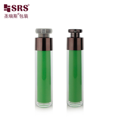 الجدار المزدوج AS عبوة مستحضرات التجميل البلاستيكية بدون هواء 15ml 30ml 50ml تزيين مخصص لون فارغ العناية بالبشرة صلصة جمال المصل مضخة فراغ حاوية