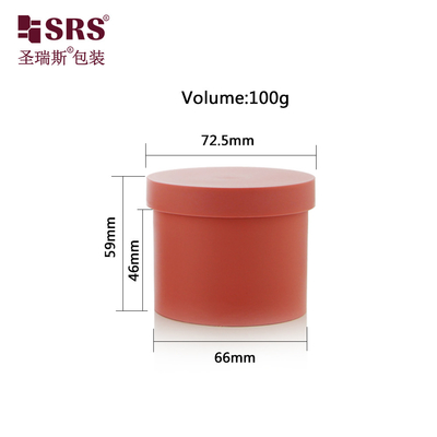 SRSG2 100g خالي متسخ PP PCR المنتهية إعادة تدوير بلاستيكية كريم جرة لفرشاة الجسم تخصيص اللون مع شعار مطبوع