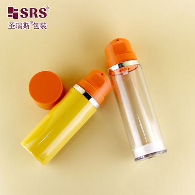 A0215 Snap On Style بلاستيكية مستديرة زجاجة مصل الوجه AS زجاجة فراغ فارغة غيل العناية بالبشرة تعبئة بدون هواء
