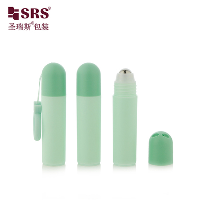 RPPF 20ml نظيفة مستديرة مستطيلة أسفل مسطح PP PCR مادة معاد تدويرها شهادة زجاجة كرة فولاذية عجلة مع كوب كاب كيس