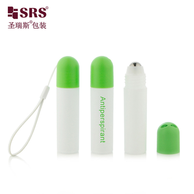 RPPF 20ml طباعة الشاشة الحريرية البلاستيكية المحمولة بحجم السفر مضاد للشموم مزيل العرق الزجاجة المستديرة المسطحة مع غطاء القبة