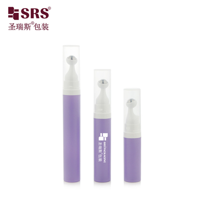 A0035 7.5ml 10ml 15ml الطلاء البنفسجي المتجمد لون مخصص بلاستيكي جميل PP PCR مادة معاد تدويرها بدون هواء لفة على زجاجة المصل