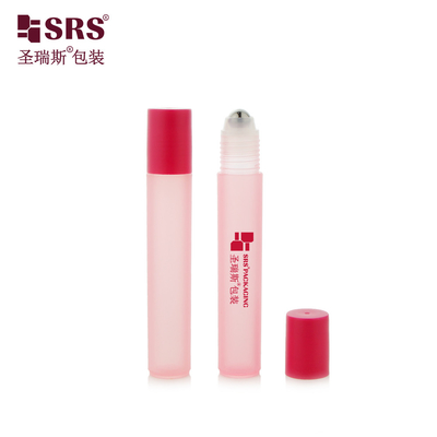 RPP-15ML قفل بلاستيكي مسطح أحمر بدون تسرب زجاجة PP متدحرجة مع كرة فولاذية لتخفيف ألم العين