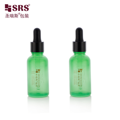 D001 5ml 10ml 15ml 20ml 30ml 50ml 100ml 18/415 زجاجة زجاجية مع قطرة كتف بلاستيكية لامعة للزيت الأساسي