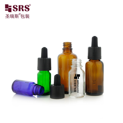D009 أمبر البني الأخضر الأزرق الواضح المتجمد المات المنتهي الزجاج القائم على القشرة غطاء زجاجة للزيت التجميلي