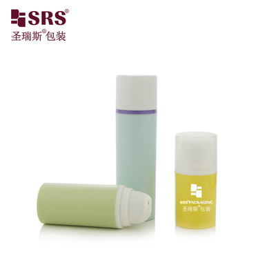 PA0203 15ml 30ml 50ml عبوة تجميل فارغة حقن مستديرة لون مخصص PP PCR إعادة تدوير مضخة بلا هواء قنينة مستحضر