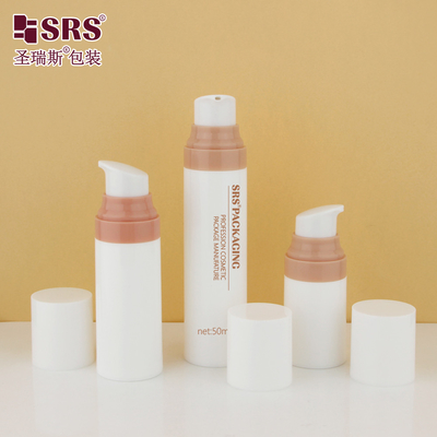 PA0204 15ml 30ml 50ml مضخة الوردي تخصيص PP PCR مادة معاد تدويرها زجاجة لامعة خالية من الهواء للكريم للوجه