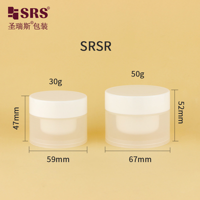 SRSR 30 غرام 50 غرام فارغة مستحضرات التجميل الحقن البلاستيكية كريم جرة قابلة للإستبدال الصقيع الحاوية الواضحة