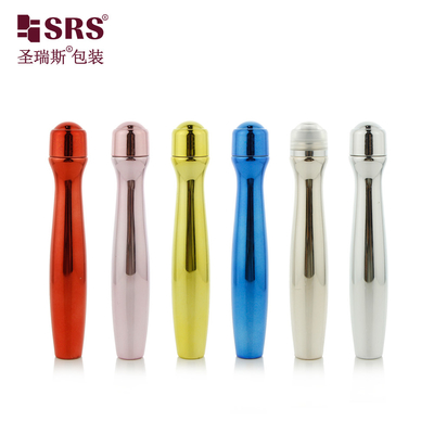 SRS8447-15ML ملموسة معدنية PETG البلاستيكية لفة على الزجاجة لتلويح الجيل العين التعبئة والتغليف التجميلي