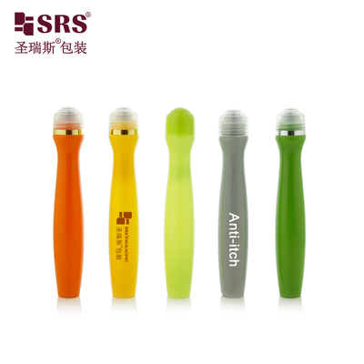 SRS8447-15ML حقن زجاجة PETG ذات اللون المخصص الشكل الشعاعي لمكافحة الحكة الزجاجة المتحركة السائلة