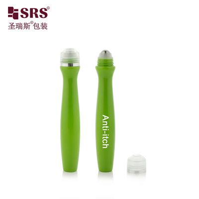 SRS8447-15ML اللون الأخضر اللمعان الملون البلاستيكي على الزجاجة لمستحضرات التجميل مساحة العين التدليك