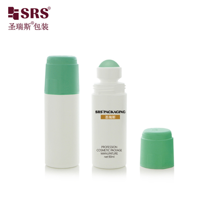 RPPDF-90ML النمط الجديد لون مخصص كرة بلاستيكية عجلة مزيل العرق مضاد للشفافية الشعر الجيل الجوهر الزجاجة لا تسرب