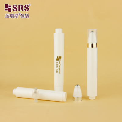 AY 15ML حقن أبيض لامع متطاطى متكاملة القلم الدائري شكل لفة بدون هواء على الزجاجة للحاوية كريم العين